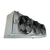 Front-left view of a used Krack MK34E-315BAK evaporator #3141, a gray fan coil unit with three round black-grille fans and a Krack logo.