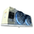 Used white/blue evaporator with two fans front side view showing labels.