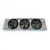 Straight-on view of the used Russell RL6E-121D evaporator #3385, showing the three round black-grille fans.