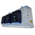 Used gray/blue evaporator with three fans front side view showing labels.