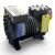 Left-side view of the used Copeland KAGA-010E-TAC 1 HP compressor, showing the bolted cylinder head, finned motor housing, and yellow "ADD OIL TO COMPRESSOR" tag against the black terminal box.