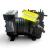 Front-right view of a used Copeland KARA-010E-TAC 1 HP compressor (3 phase 208-230 volt), a semi-hermetic reciprocating compressor with a rating plate reading "Copeland Copelametic KARA-010E-TAC-800," a foil-wrapped process tube, and a yellow "ADD OIL TO COMPRESSOR" tag near the service valves.