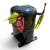 Rear-left angled view of the used Copeland CR18K6-PFV 1.5 HP compressor, showing the terminal box warning label, coiled blue and yellow wiring, and a bilingual "WARNING/AVERTISSEMENT" electrical shock hazard label on the lower shell.