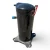Rotated view of the same used Copeland ZR30K3-TF5 2.5 HP scroll compressor, 3 phase 208-230 volt, showing two blue protective caps on the suction and discharge ports and the red inventory tag partially visible at the top.