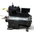 Three-quarter front-left view of the used Copeland 3DJHA-075L-TFD 7.5 HP compressor, 3 phase 460 volt, with a black housing, blue Copeland Discus nameplate, and a foil-wrapped copper suction line at the left.