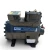 Front view of the used Copeland 2DD3-R63KE-TFC 5 HP Discus compressor #373 (3 phase, 208-230 volt), showing the white tape strip on top, a blank white sticker on the lower body, and the "Copeland Discus" nameplate with model and serial data.