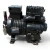 Front-left view of the used Copeland MRB1-050A-TFC 5 HP compressor, 3 phase 208-230 volt, showing the nameplate and stamped casting marks on the crankcase.
