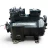 Straight-on front view of the used Copeland 2DA3-F23KE-TFD 6 HP compressor, 3 phase 460 volt, with the nameplate clearly legible and a red wire visible near the terminal box.