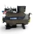 Straight-on front view of the used Copeland 3DA3-R10ME-TFD 7.5 HP compressor, 3 phase 460 volt, showing the Emerson Copeland CoreSense nameplate clearly, a foil-wrapped copper line at the left, and a yellow oil-reminder tag hanging near the base.