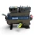 Three-quarter front-right view of a used Copeland 3DB3A-075E-TFC 7.5 HP compressor, 3 phase 208-230 volt, with a gray-black housing, blue Copeland Discus nameplate, and a red round inventory tag hanging from the top valve alongside a yellow caution tag.