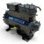 Straight-on front view of the used Copeland 3DS3A-0750-TFC 7.5 HP compressor, 3 phase 208-230 volt, with a black housing, blue Copeland Discus nameplate, and a foil-wrapped copper suction line at the left.
