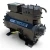 Three-quarter front-right view of a used Copeland 3DS3A-0750-TFC 7.5 HP compressor, 3 phase 208-230 volt, with a gray-olive housing, blue Copeland Discus nameplate, and a red round inventory tag plus a yellow tag hanging near the top valve.