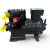 Side view of the used Copeland 9RC1-101A-TFD 10 HP Copelametic compressor #139, 3 phase 460 volt, showing the finned cylinder body, the red "139" tag close up, and the dual yellow oil-caution tags hanging from the valve.