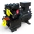 Front-left view of a used Copeland 9RC1-101A-TFD 10 HP Copelametic compressor #139, 3 phase 460 volt, showing the black ribbed cast-iron body, the blue "Copeland Copelametic" nameplate, a red inventory tag reading "139," and two yellow/orange "Add Oil To Compressor" tags.