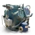 Front-left view of the used Carlyle 06DM3376DC367 10 HP compressor showing a metal "DANGER" caution placard on the terminal box, a coiled white flexible conduit looping above, a bundle of loose colored wire leads, and a foil-wrapped copper tube stub at upper left.