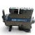 Straight-on front view of the used Copeland 3DS3A-150L-TFC 15 HP compressor, showing the full "Copeland Discus" nameplate with model and serial data and a foil-wrapped stub protruding at upper left.