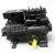 Front-left three-quarter view of the used Copeland 9RS1-150A-TSC 15 HP compressor showing the Emerson Copeland nameplate and "001-0046" cast into the housing, the terminal box at upper left, and a yellow tag hanging at lower right.