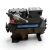 Front-left angled view of the used Copeland 3DA3-F28KE-TFC 6 HP compressor, 3 phase 208-230 volt, showing the Emerson Copeland Discus nameplate and a yellow inventory tag.