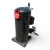 Front-right view of the used Copeland ZB45KCE-TFD 6 HP scroll compressor showing the red "122" tag, the black terminal box, and a blue capacitor with a red wire near the base.