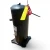 Front-left angled view of the used Copeland ZF18K4E-TF5 6 HP compressor, 3 phase 208-230 volt, showing the red round tag "719" and a yellow tag at the top, a long copper rod and pressure valve assembly extending horizontally to the left, the black Copeland-embossed terminal box, and the blue Copeland Scroll label.