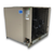 Beige condensing unit front side view showing labels.