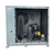 Gray condensing unit with front view showing the interior.
