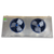 Silver evaporator with two fans front view.