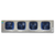 Blue/gray evaporator with four fans front view.