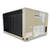 Beige condensing side back view of unit.