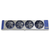 Blue/gray evaporator with four fans front view.