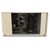 Beige condensing unit with front view showing the interior.