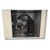 Beige condensing unit with front view showing the interior.