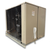 Beige condensing unit front side view showing labels.