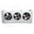 Silver evaporator with three fans front view.