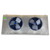 Silver evaporator with two fans front view.