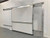 Off-white manual sliding cooler-freezer door
