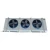 Straight-on view of the used Bohn evaporator, showing the three round blue-grille fans and Bohn logo.