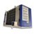 Blue and gray evaporator with a back view