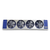 Blue/gray evaporator with four fans front view.