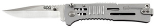 S.O.G SOG-SJ31-CP SlimJim  3.18" Folding Clip Point Plain Satin AUS-8A SS Blade Bead Blasted 420 Stainless Steel Handle Includes Belt Clip                                                               (24WOI)