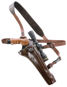 Galco KH130H Kodiak Hunter Chest Holster Havana Brown Leather Shoulder/Torso Strap Fits S&W N Frame Fits Ruger Blackhawk 7.50" Right Hand                                                                (UII2C)