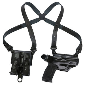 Galco MC224B Miami Classic Shoulder System Size Fits Chest Up To 56" Black Leather Compatible w/Glock 19 Gen1-5/17 Gen1-5/22 Gen2-5 Right Hand                                                           (LDD7A)