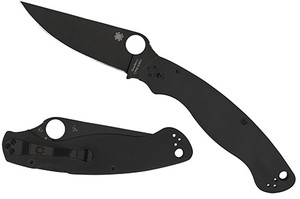 Spyderco C36GPBK2 Military 2  4" Folding Plain Black DLC CPM S30V SS Blade/ Black Textured G10 Handle Includes Pocket Clip                                                                               (1IG6Q)
