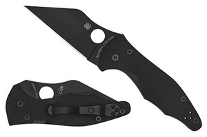 Spyderco C85GPBBK2 Yojimbo 2  3.20" Folding Wharncliffe Plain Black DLC CPM S30V SS Blade/Black Textured G10 Handle Includes Pocket Clip                                                                 (SC0QL)