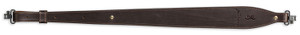 Browning 122398 John M Browning Signature  made of Dark Brown Leather with Suede Backing, 25"-35" OAL, Adjustable Design & Swivels for Rifles                                                            (XKYUJ)