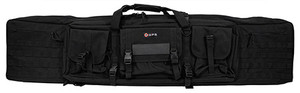 GPS Bags DRC55 Double Rifle Case Black 600D Polyester w/ 2 Padded Pistol Sleeves MOLLE Webbing & Lockable Zippers (I3GK7)