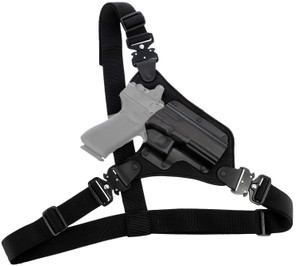 Galco HR872RB  Chest Holster Fits chests to 58" Black Hybrid Kydex/Nylon Fits Glock 17Gen 3-5                                                                                                            (53Z7T)