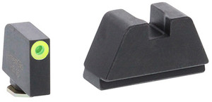 AmeriGlo GL681 Optic Compatible Sight Set for Glock  2XL Tall Green Tritium LumiGreen Outline Front Sight-Black Rear Sight (V2LSW)