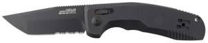 S.O.G SOG15380457 SOG-TAC Auto 3.43" Folding Tanto Part Serrated Black TiNi Cryo D2 Steel Blade Black Micro-Textured Anodized Aluminum Handle Includes Pocket Clip                                       (WA5VR)
