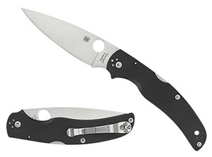 Spyderco C244GP Native Chief Lightweight 4.02" Folding Plain Stonewashed CTS BD1N SS Blade/Black Textured FRN Handle Includes Pocket Clip                                                                (GFS2H)